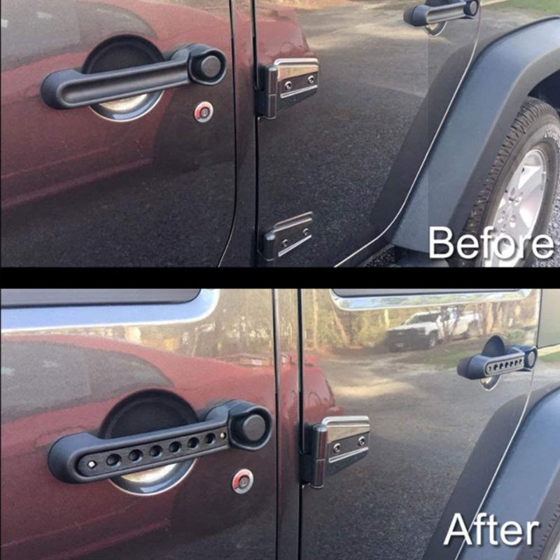 Bolaxin Side Door Handle Inserts Cover Trim Fits for Jeep Wrangler Accessories JK JKU Liberty Sahara & Unlimited 2007-2018 Exterior Grab Handles Pull JK Mods Decoration(Aluminum Black  5PCS) - Image 2